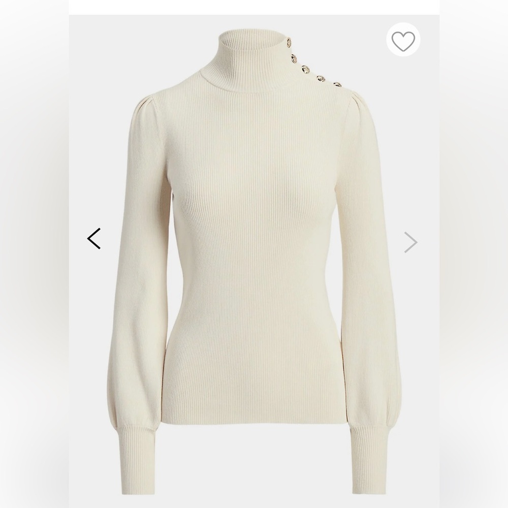 NWT Lauren by Ralph Lauren Mockneck button sweater SIZE S
